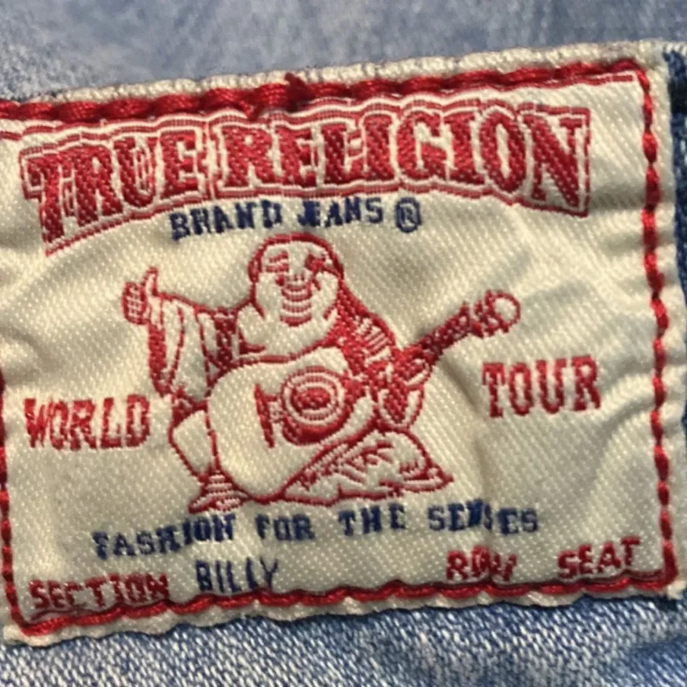 True Religion distressed 5 pocket jeans, size 27